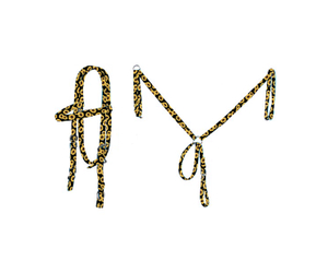 Headstall Breast Collar Reins Curb Strap,Horse Rope Bridle for Equestrian Equipment