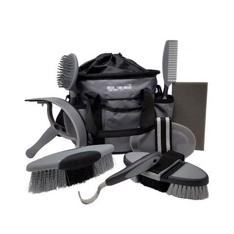 7-Piece Complete Horse Grooming Kit with Storage Tote Bag, Portable Equestrian Hand Tools Set for Daily Care