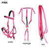 PVC Leather Headstall Breast Collar Reins Curb Strap,Horse Rope Bridle for Equestrian Equipment