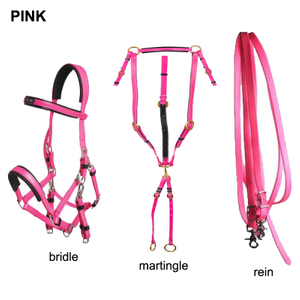 PVC Leather Headstall Breast Collar Reins Curb Strap,Horse Rope Bridle for Equestrian Equipment